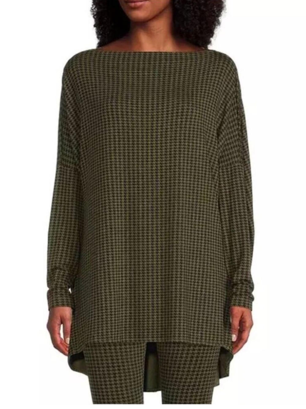 Bryn Walker | Women’s Houndstooth Print Dimitri Tunic Oversized Size XXS